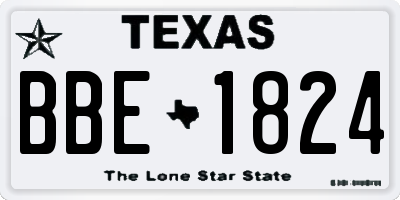 TX license plate BBE1824