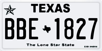 TX license plate BBE1827