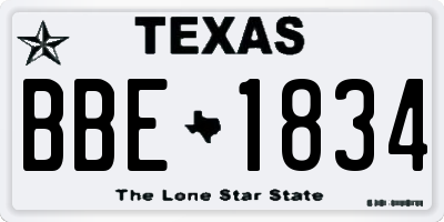 TX license plate BBE1834
