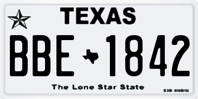 TX license plate BBE1842