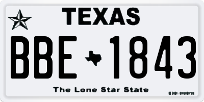 TX license plate BBE1843