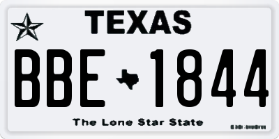 TX license plate BBE1844