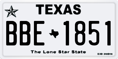 TX license plate BBE1851