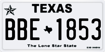 TX license plate BBE1853