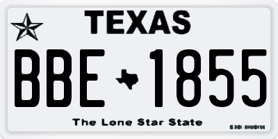 TX license plate BBE1855