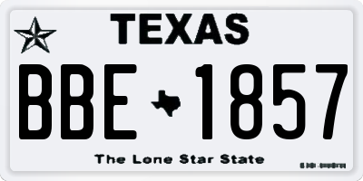 TX license plate BBE1857
