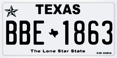 TX license plate BBE1863