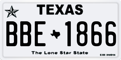 TX license plate BBE1866