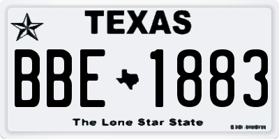 TX license plate BBE1883