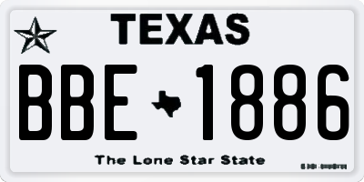TX license plate BBE1886