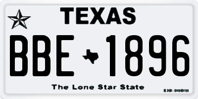 TX license plate BBE1896