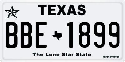 TX license plate BBE1899
