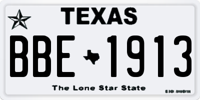 TX license plate BBE1913