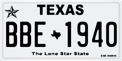 TX license plate BBE1940