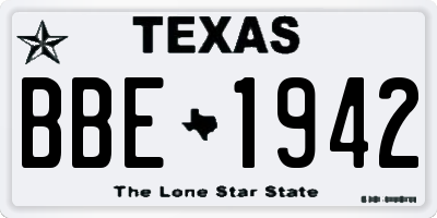 TX license plate BBE1942