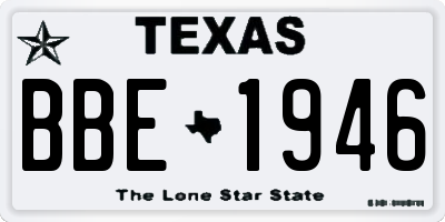 TX license plate BBE1946