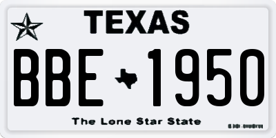 TX license plate BBE1950