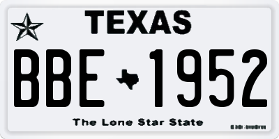TX license plate BBE1952