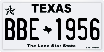 TX license plate BBE1956