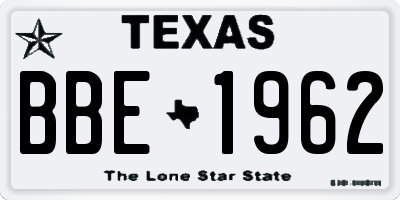 TX license plate BBE1962