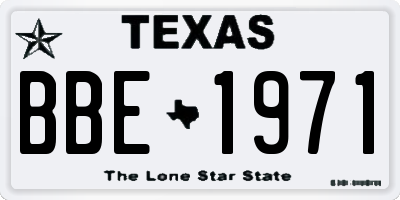 TX license plate BBE1971