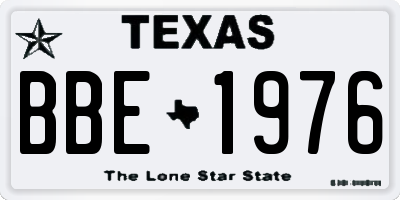 TX license plate BBE1976