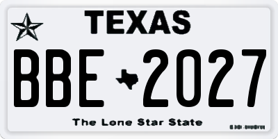 TX license plate BBE2027
