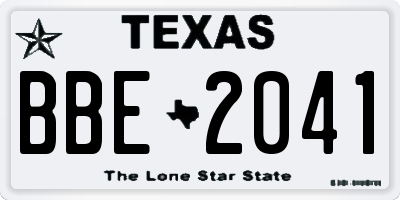 TX license plate BBE2041