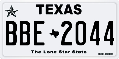 TX license plate BBE2044