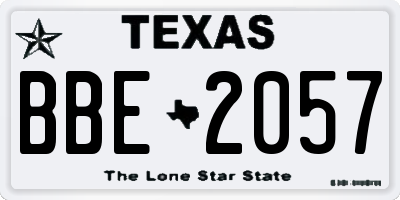 TX license plate BBE2057