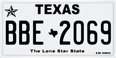 TX license plate BBE2069