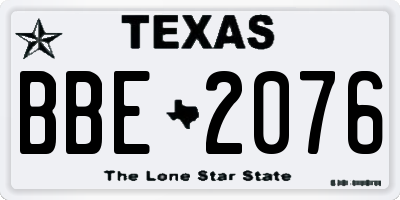 TX license plate BBE2076