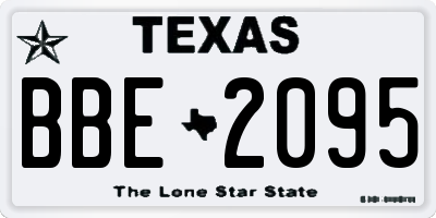 TX license plate BBE2095