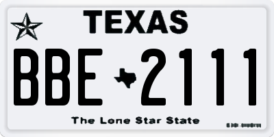 TX license plate BBE2111