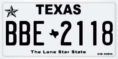 TX license plate BBE2118