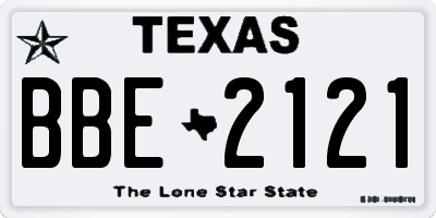 TX license plate BBE2121