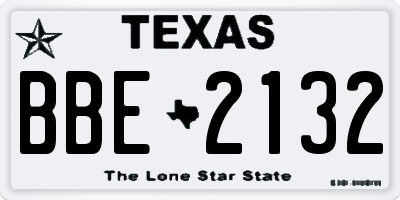 TX license plate BBE2132