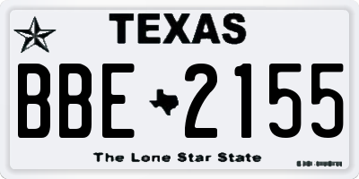 TX license plate BBE2155