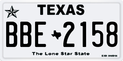 TX license plate BBE2158