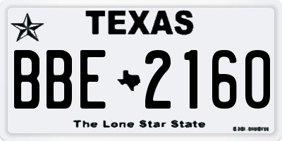 TX license plate BBE2160
