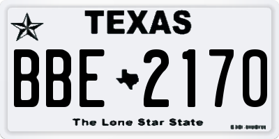 TX license plate BBE2170