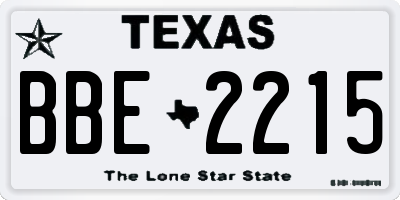 TX license plate BBE2215