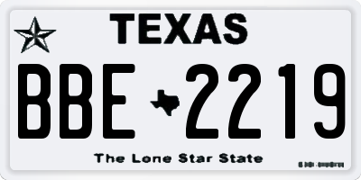 TX license plate BBE2219