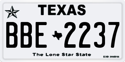 TX license plate BBE2237