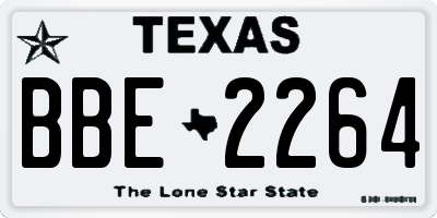 TX license plate BBE2264