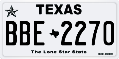 TX license plate BBE2270