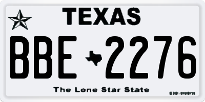 TX license plate BBE2276