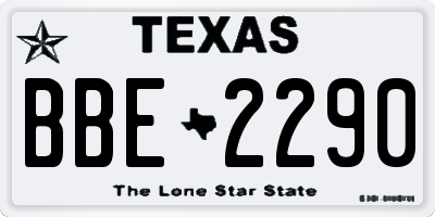 TX license plate BBE2290