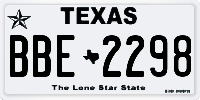 TX license plate BBE2298