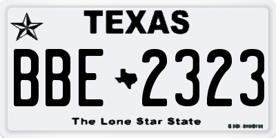 TX license plate BBE2323